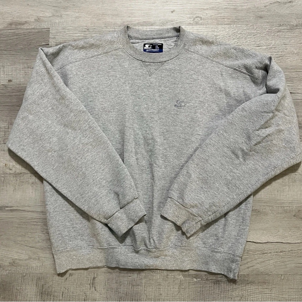 Vintage Starter Sweatshirt Mens Large Pro80 Heavyweight Gray Pullover Sweater